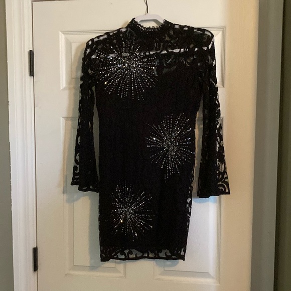 Free People Black Sequin Dress - Picture 3 of 6
